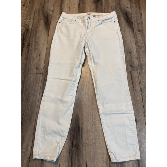 J. Crew Womens Stretch White Denim Jeans Size 28/28 Slim Fit Classic Style FLAW - Picture 1 of 10
